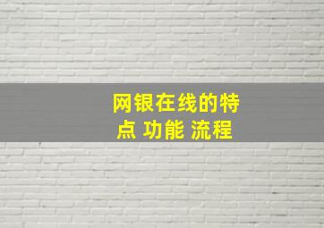 网银在线的特点 功能 流程